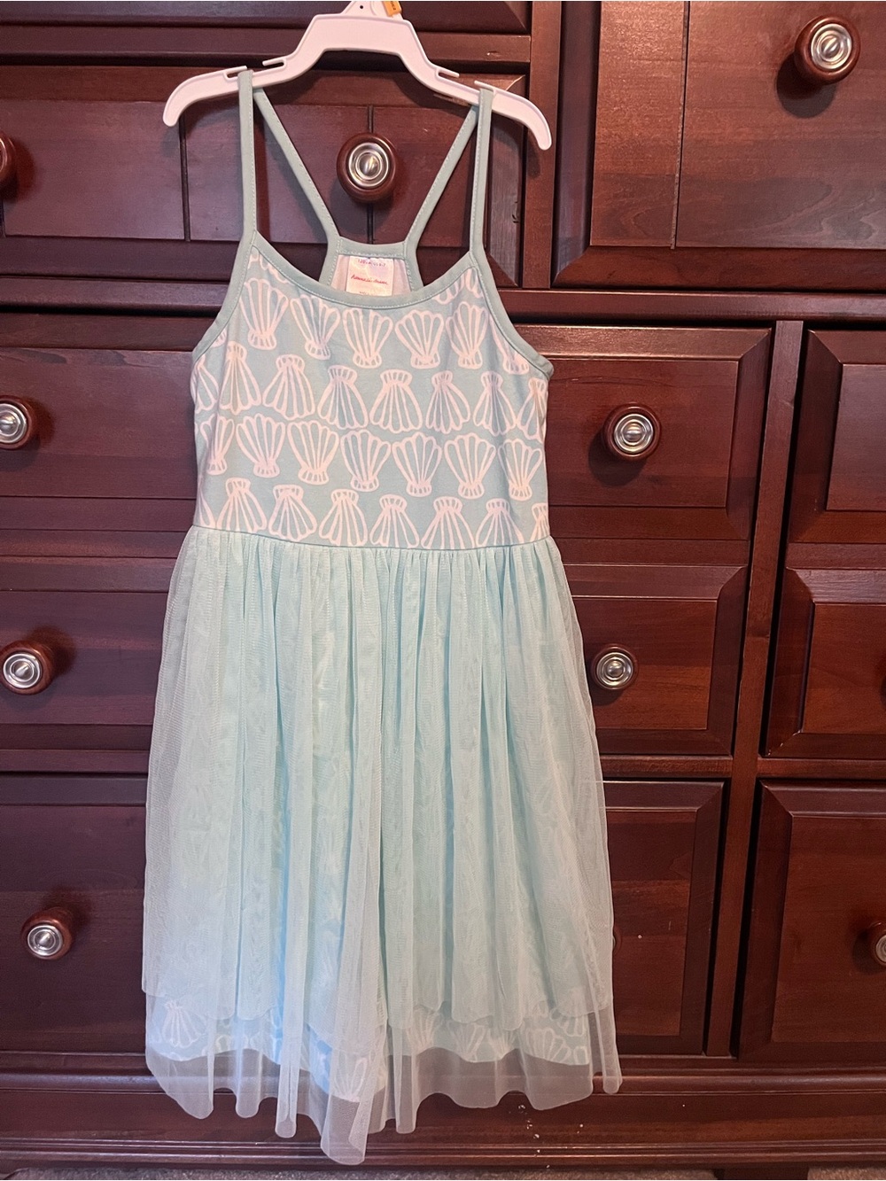 Hanna Andersson Aqua Girls' Sleeveless Tulle Dress